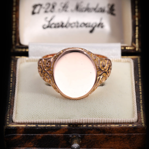 The Antique 1919 Rose Gold Heavy Signet Ring