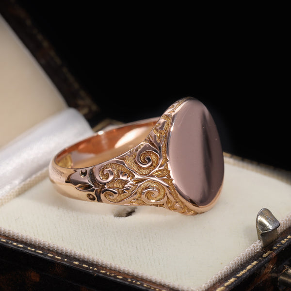 The Antique 1919 Rose Gold Heavy Signet Ring