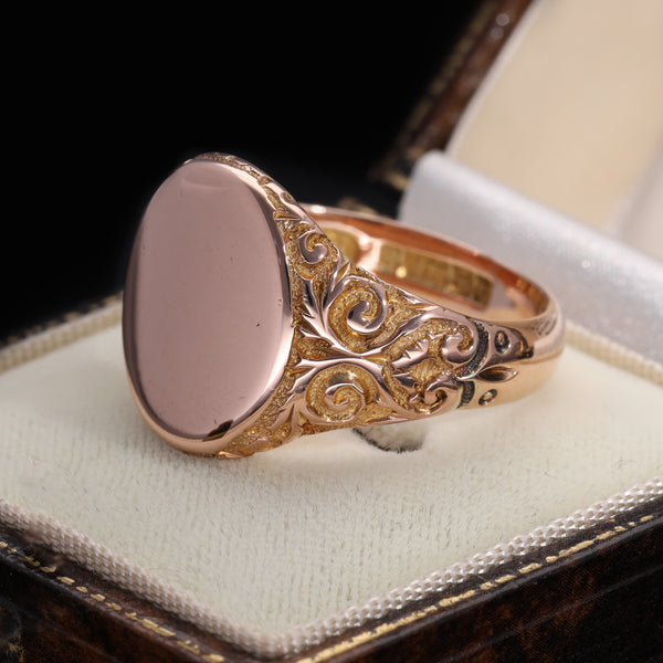 The Antique 1919 Rose Gold Heavy Signet Ring