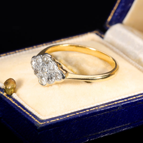 The Vintage 1995 Old Cut Diamond Cluster Floret Ring