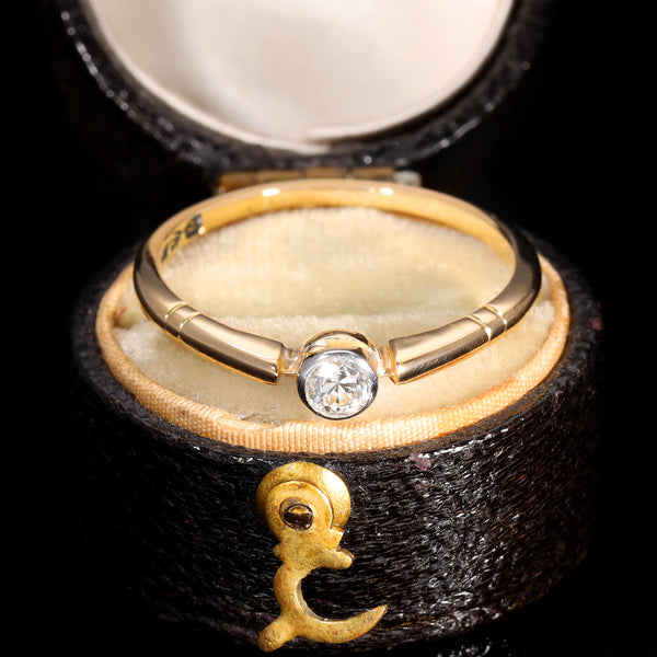 The Antique 1914 Solitaire Brilliant Cut Diamond Dainty Ring