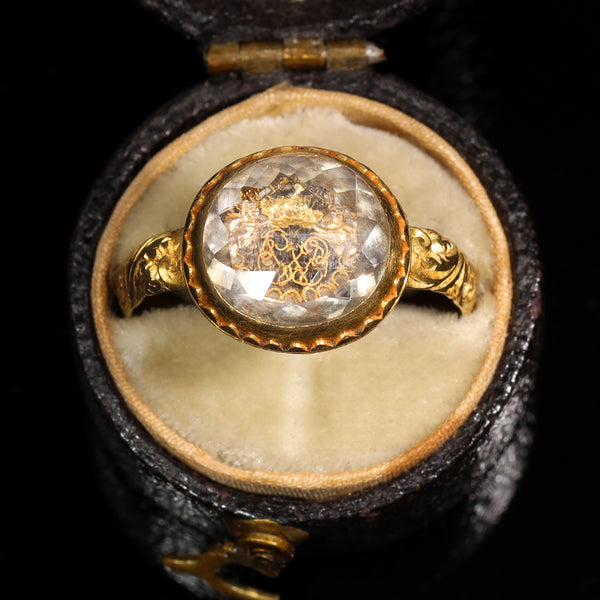 The Ancient 17th Century Memento Mori Gold Thread Cherub Ring