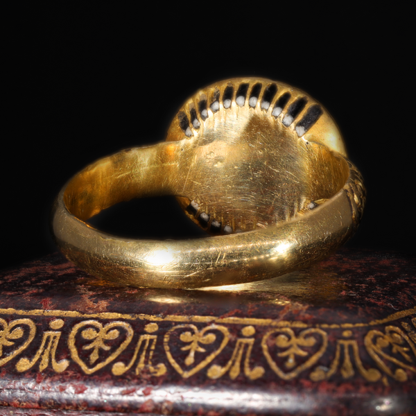 The Ancient 17th Century Memento Mori Gold Thread Cherub Ring