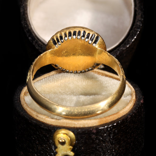 The Ancient 17th Century Memento Mori Gold Thread Cherub Ring