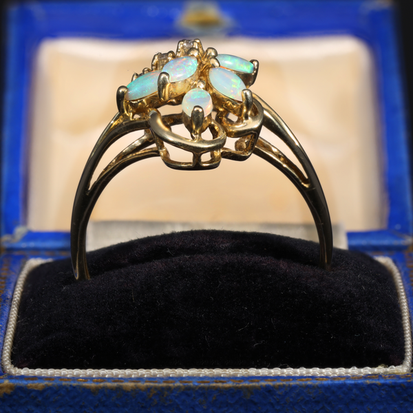 The Vintage 2000 Opal And Diamond Floral Ring