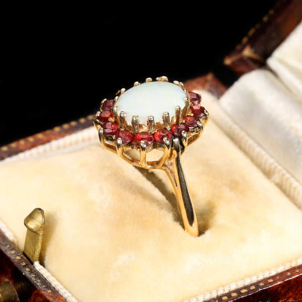 The Vintage 1992 Garnet and Opal Ring