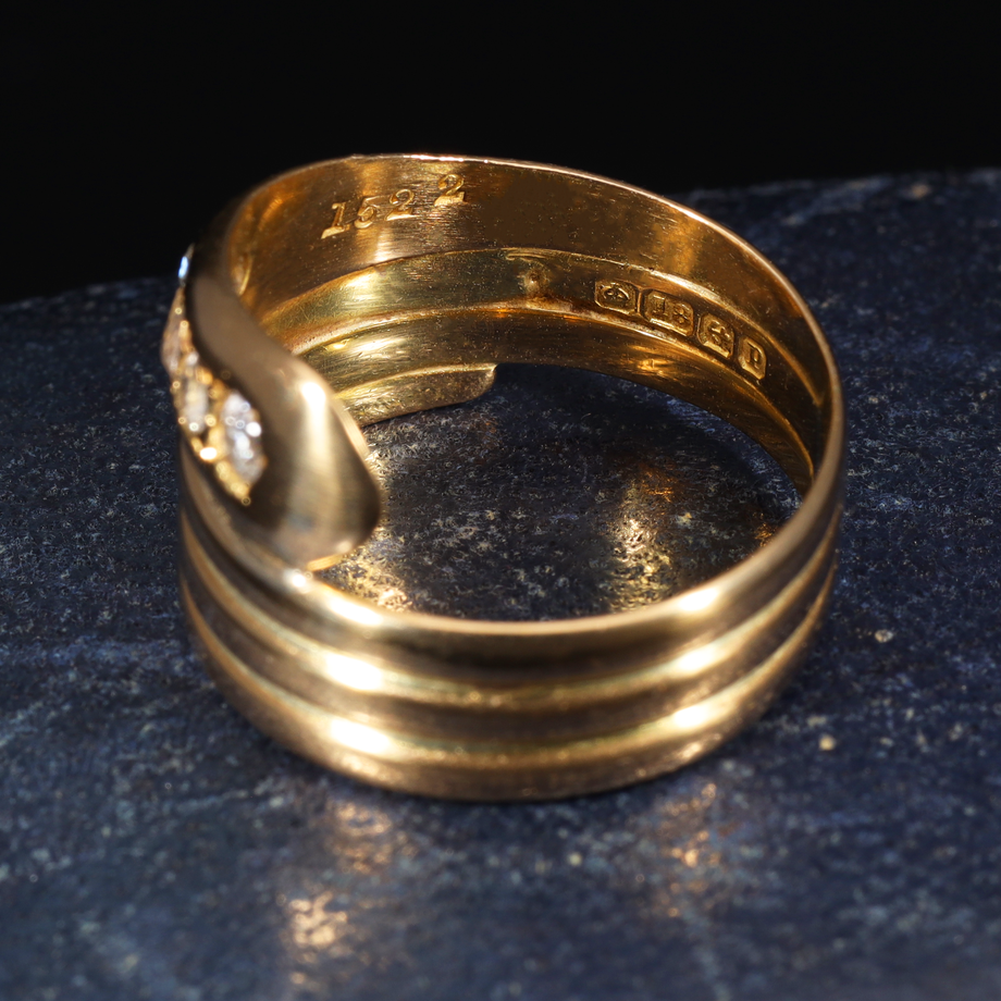 The Antique 1890 Victorian Diamond Snake Ring