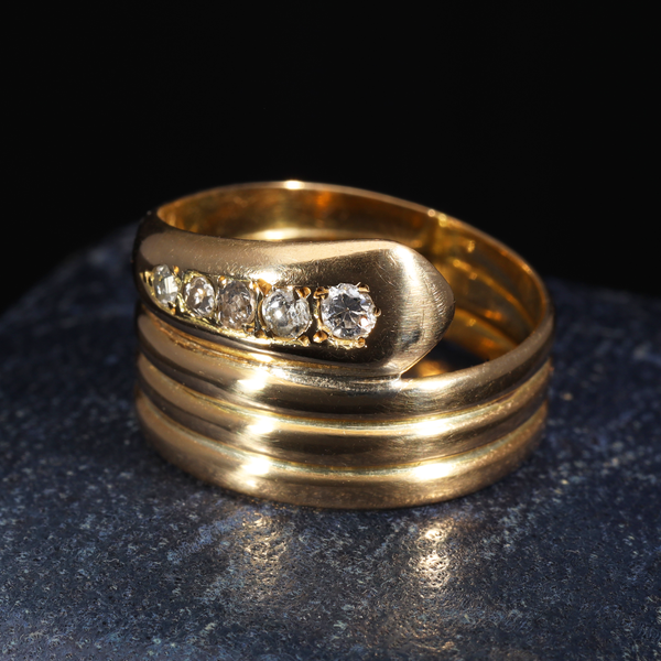 The Antique 1890 Victorian Diamond Snake Ring