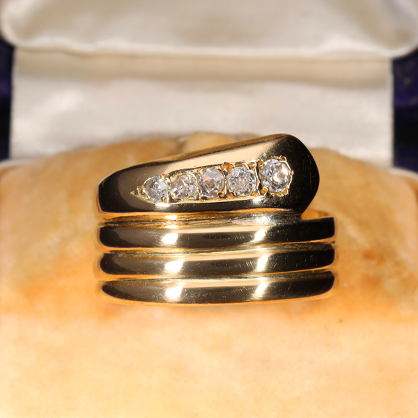 The Antique 1890 Victorian Diamond Snake Ring