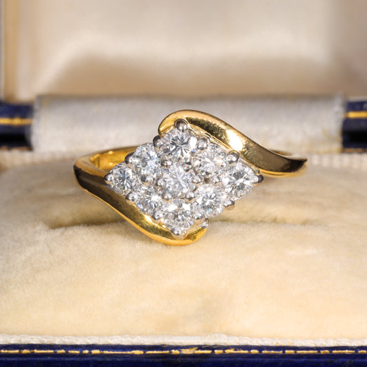 The Vintage 1993 Brilliant Cut Diamond Cluster Dazzling Ring