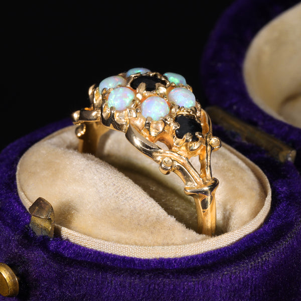 The Vintage Opal and Sapphire Bloom Ring