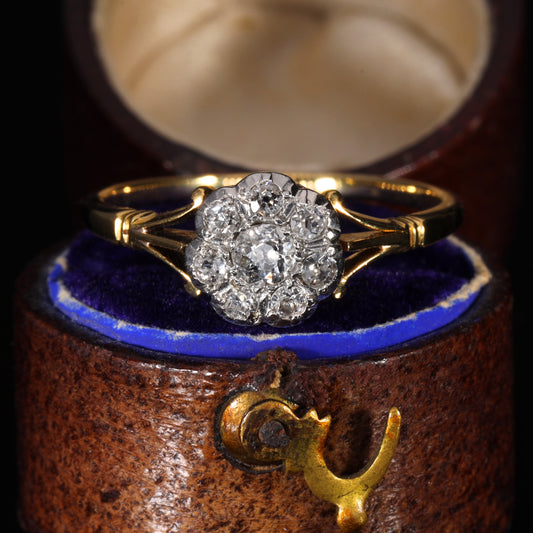 The Antique Old Cut Diamond Daisy Ring