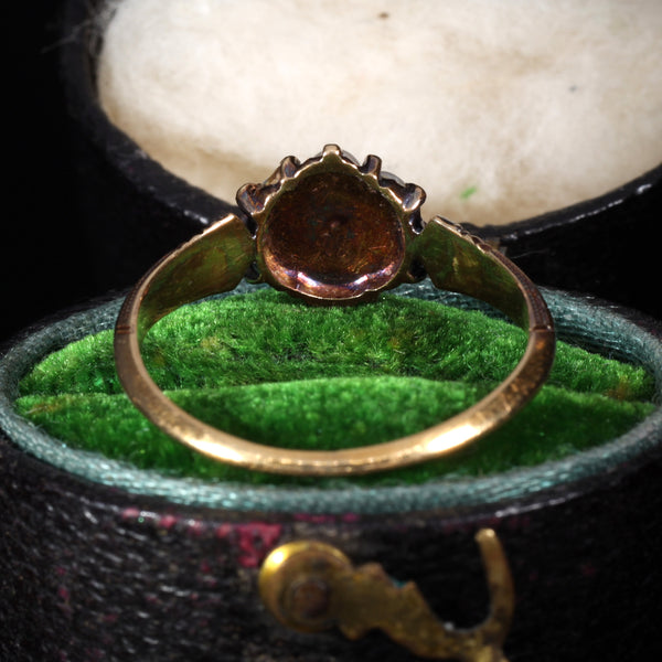 The Antique 18th Century Emerald and Pearl Graceful Cluster Ring