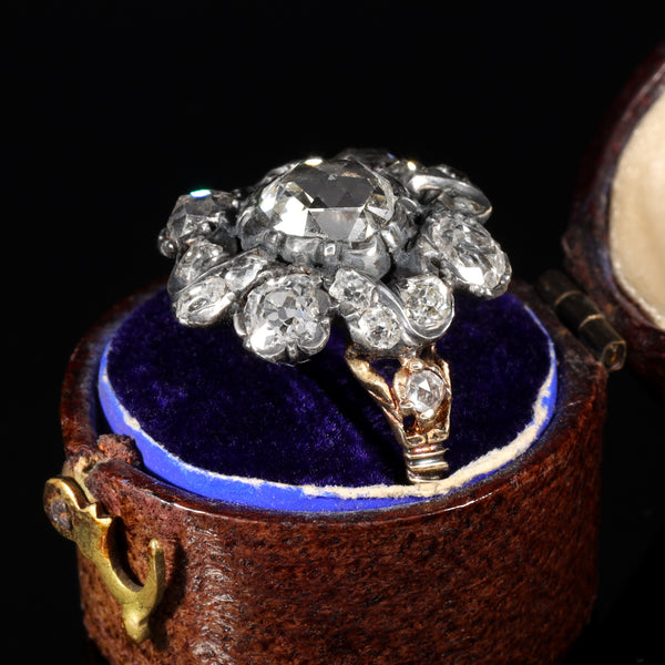 The Antique Georgian Rose Cut Diamond Baroque Ring