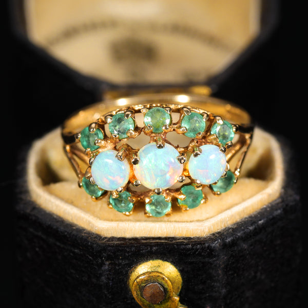 The Vintage Opal and Emerald Enchanted Ring