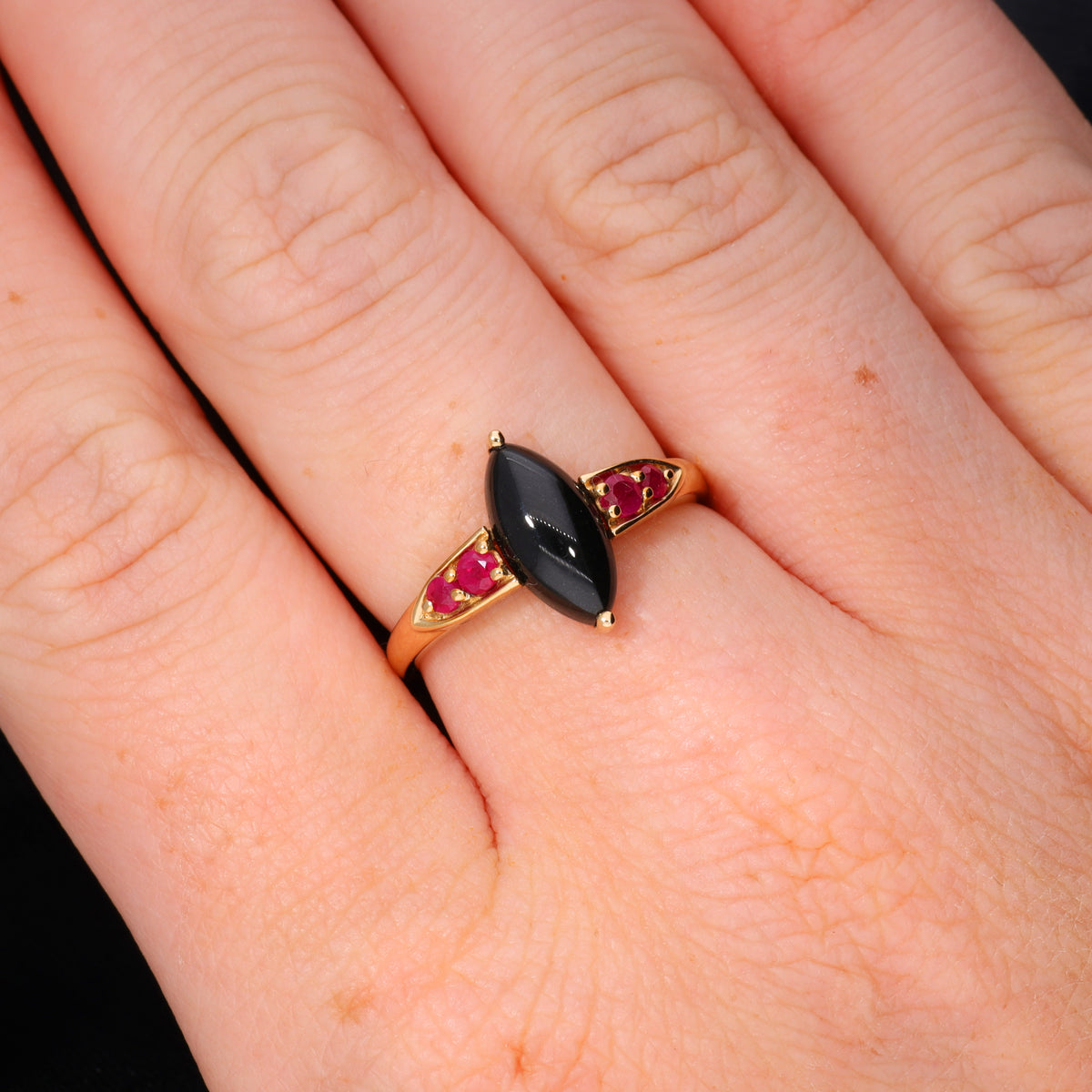 The Vintage 2003 Onyx and Ruby Ring