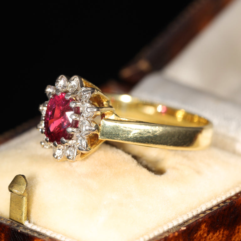 The Vintage Ruby and Diamond Cluster Ring
