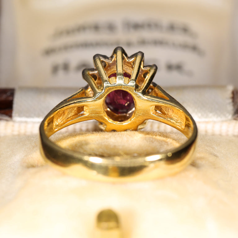 The Vintage Ruby and Diamond Cluster Ring