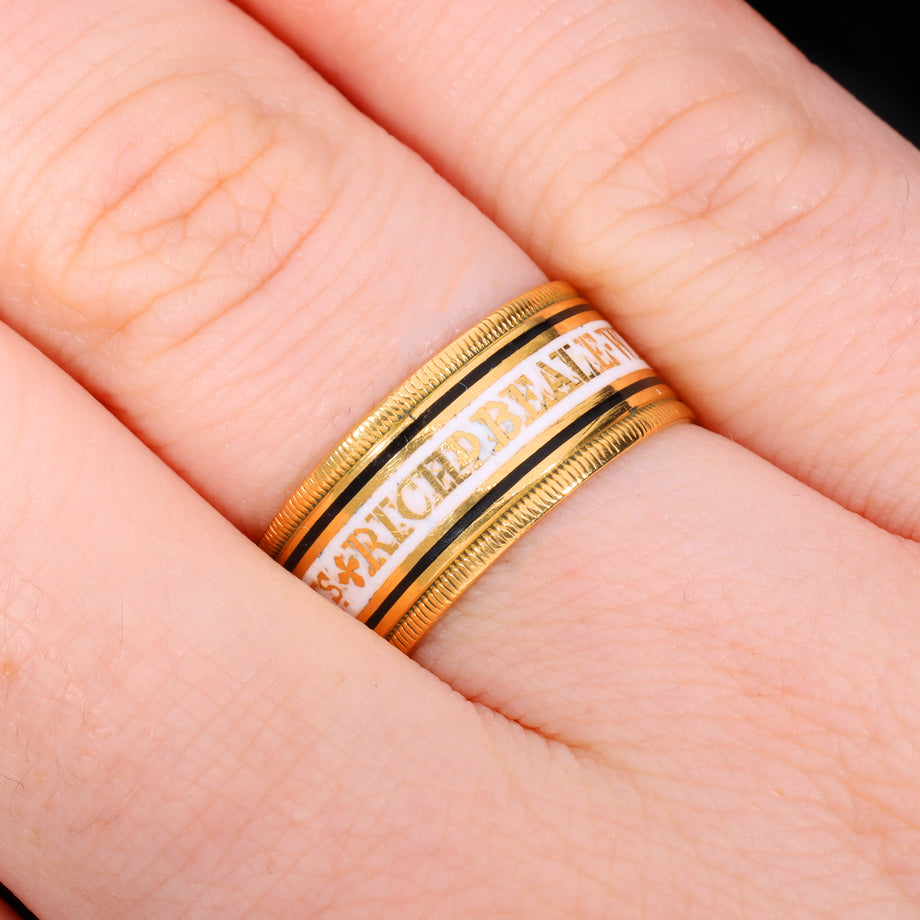 The Antique 1812 Georgian Enamelled Mourning Ring