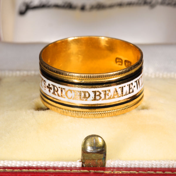 The Antique 1812 Georgian Enamelled Mourning Ring