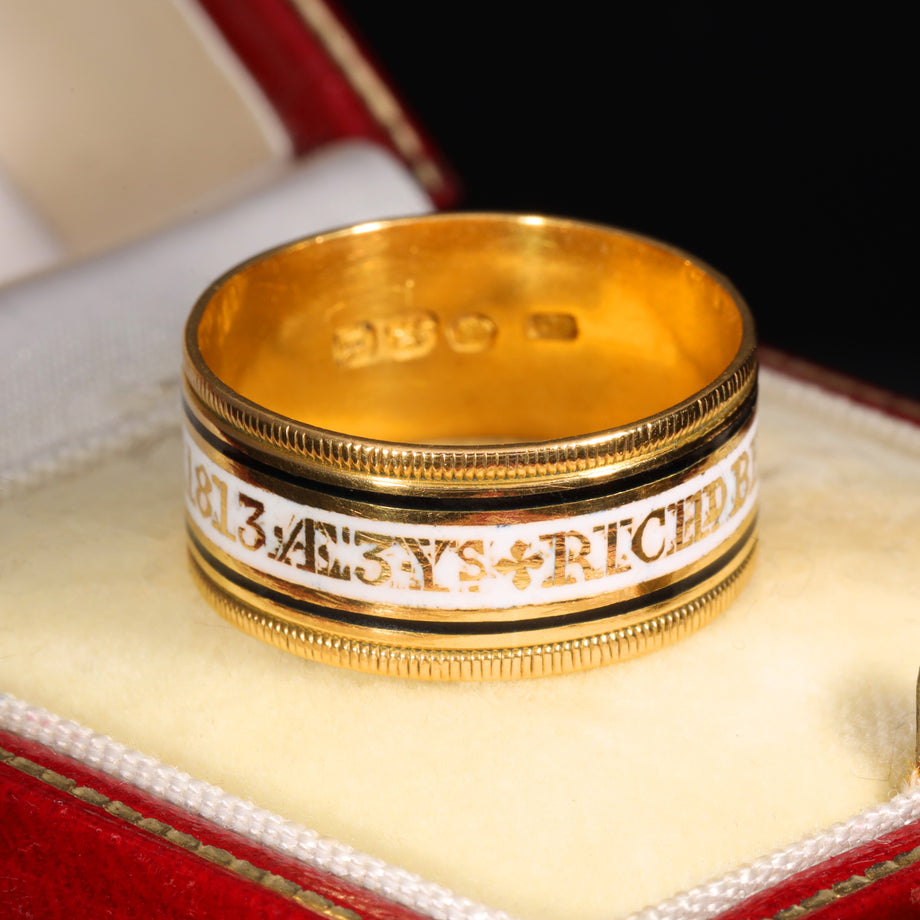 The Antique 1812 Georgian Enamelled Mourning Ring