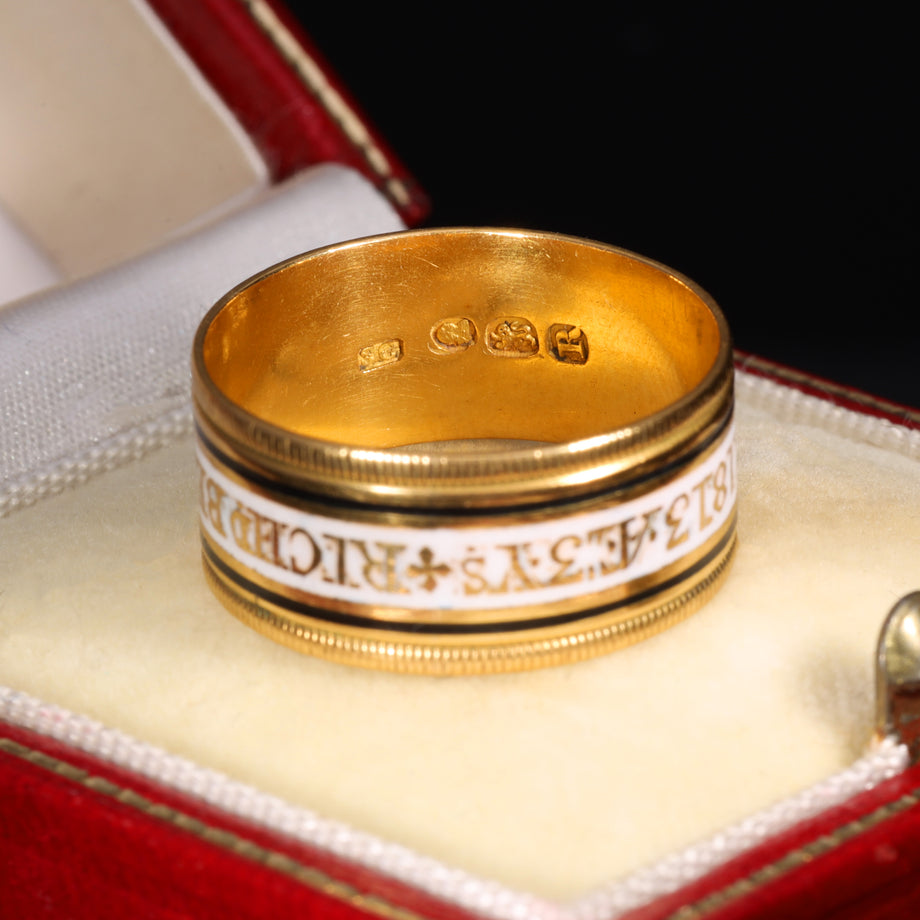 The Antique 1812 Georgian Enamelled Mourning Ring