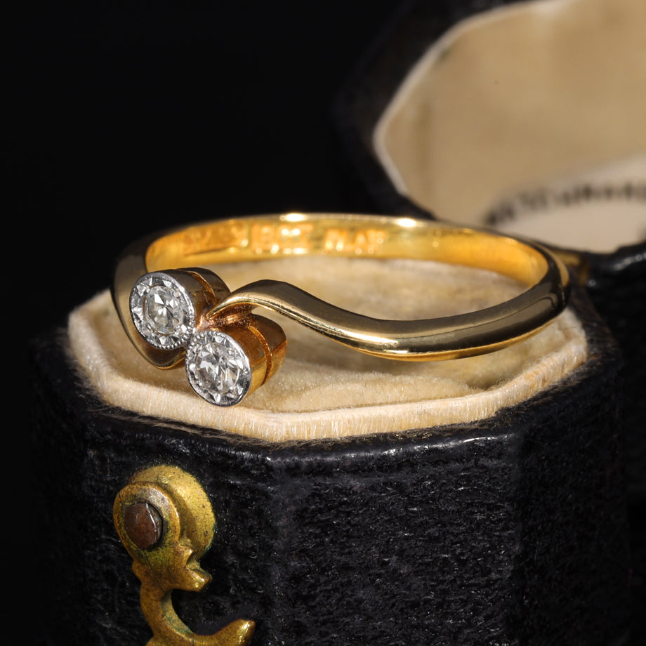 The Vintage Toi Et Moi Eight Cut Diamond Delightful Ring
