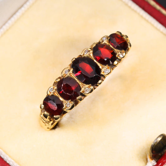 The Vintage 1962 Five Garnet And Diamond Fire Ring