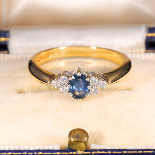 The Vintage Sapphire and Brilliant Cut Diamond Petite Ring