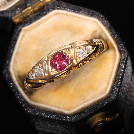 The Antique 1905 Ruby and Old Cut Diamond Ring