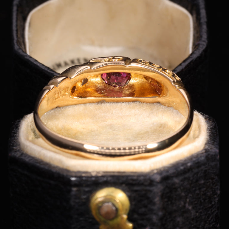 The Antique 1905 Ruby and Old Cut Diamond Ring
