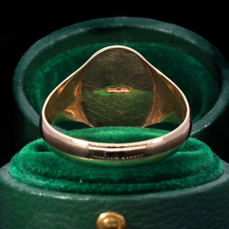The Vintage 9ct Gold Oval Engraved Signet Ring