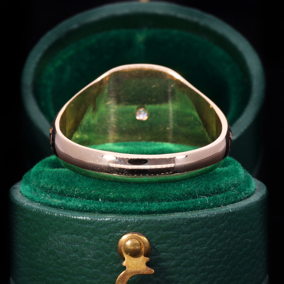 The Vintage 1977 Diamond and Floral Signet Ring