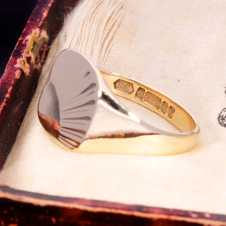 The Vintage 1970 9ct Gold Sunrise Signet Ring