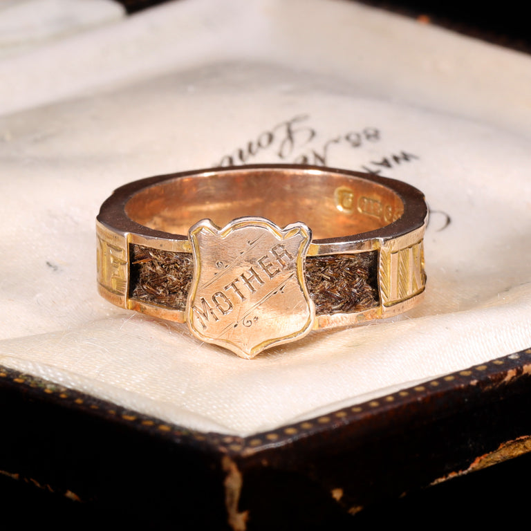The Antique 1916 'Mother' Hairwork Mourning Ring
