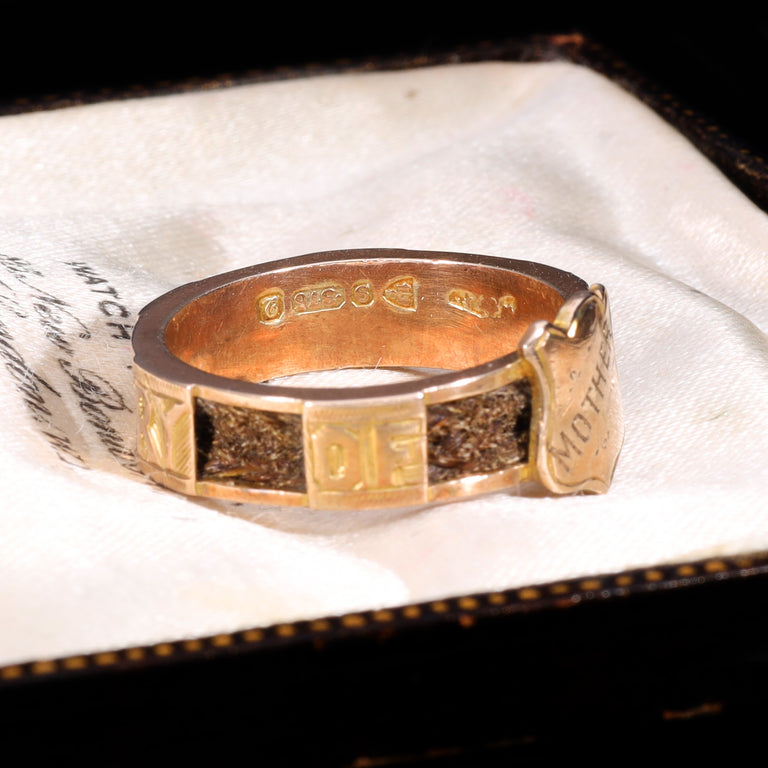 The Antique 1916 'Mother' Hairwork Mourning Ring