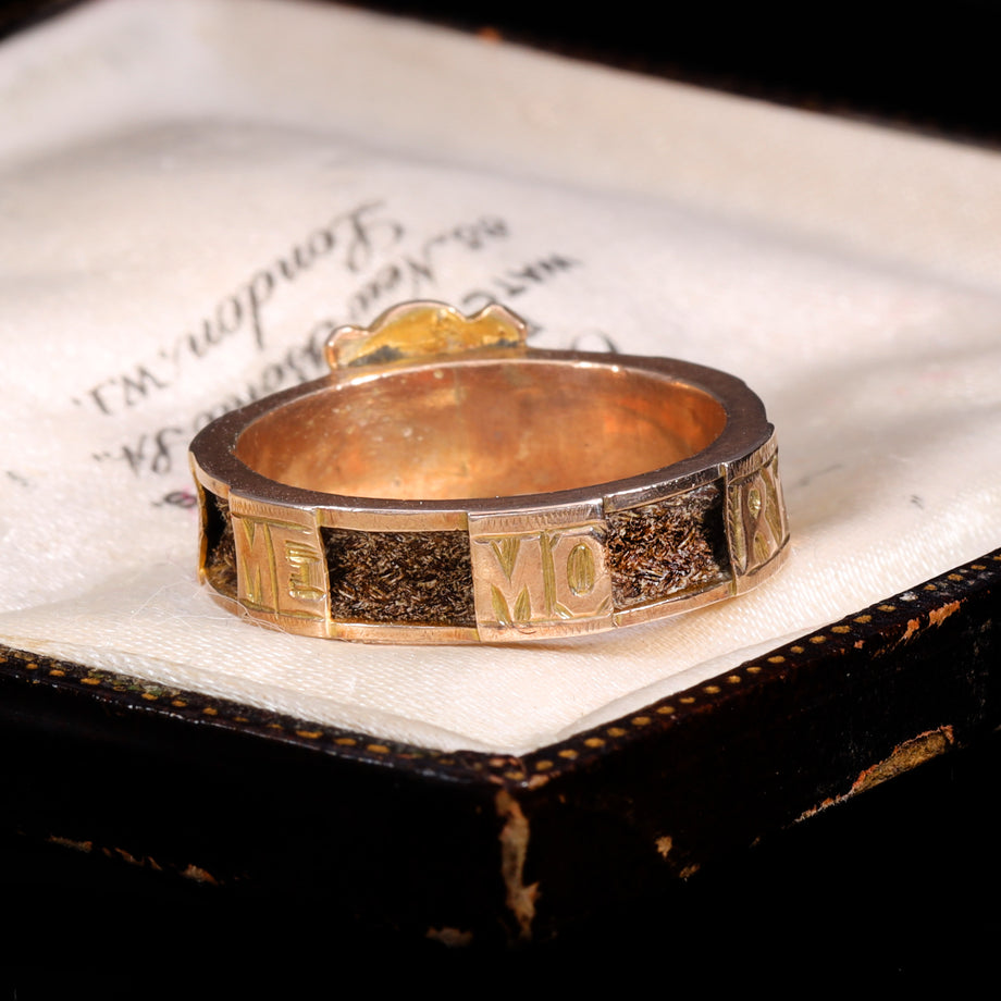 The Antique 1916 'Mother' Hairwork Mourning Ring