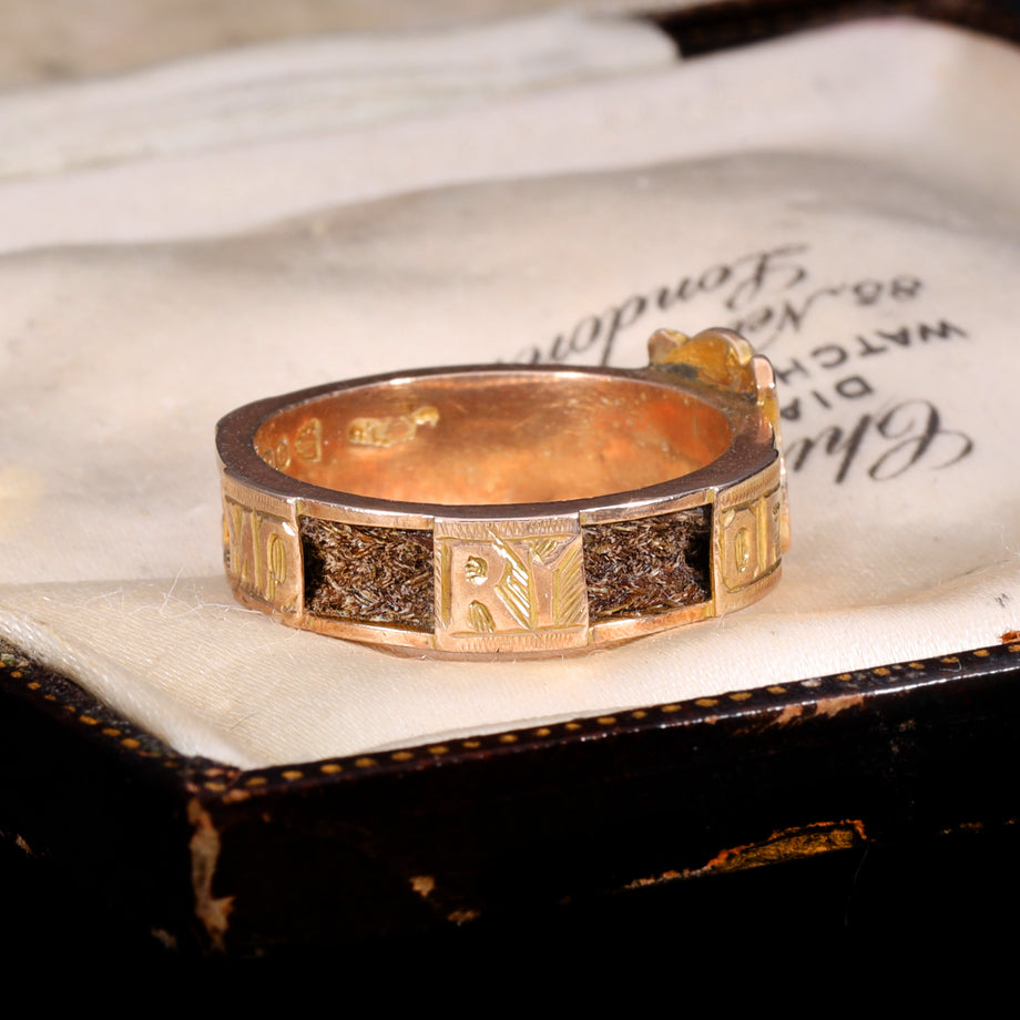The Antique 1916 'Mother' Hairwork Mourning Ring