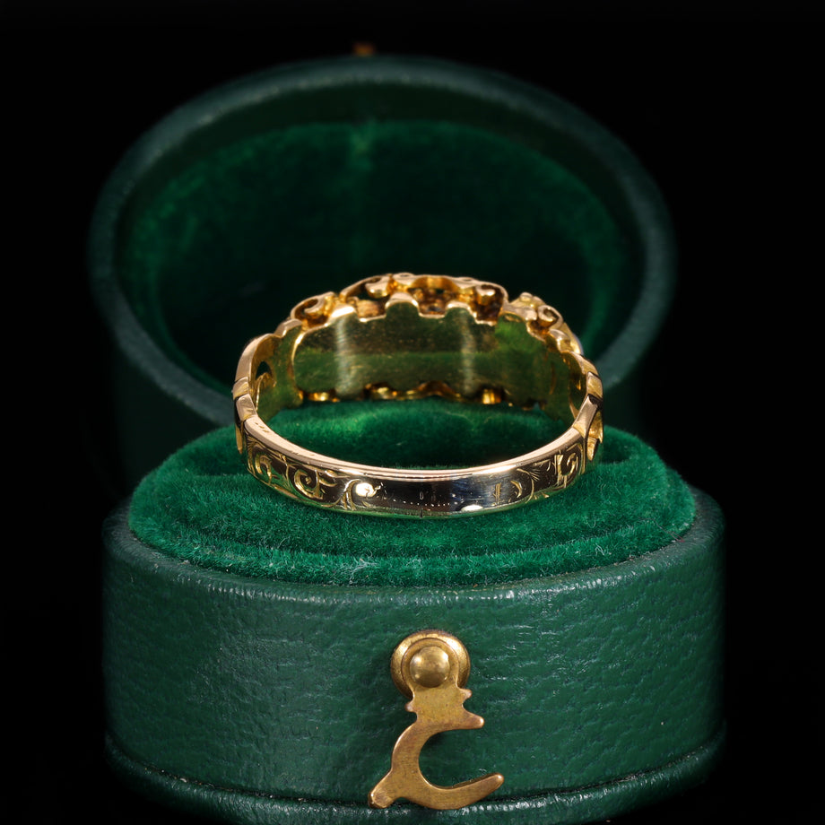 The Antique Victorian Pearl And Emerald Half Hoop Ring