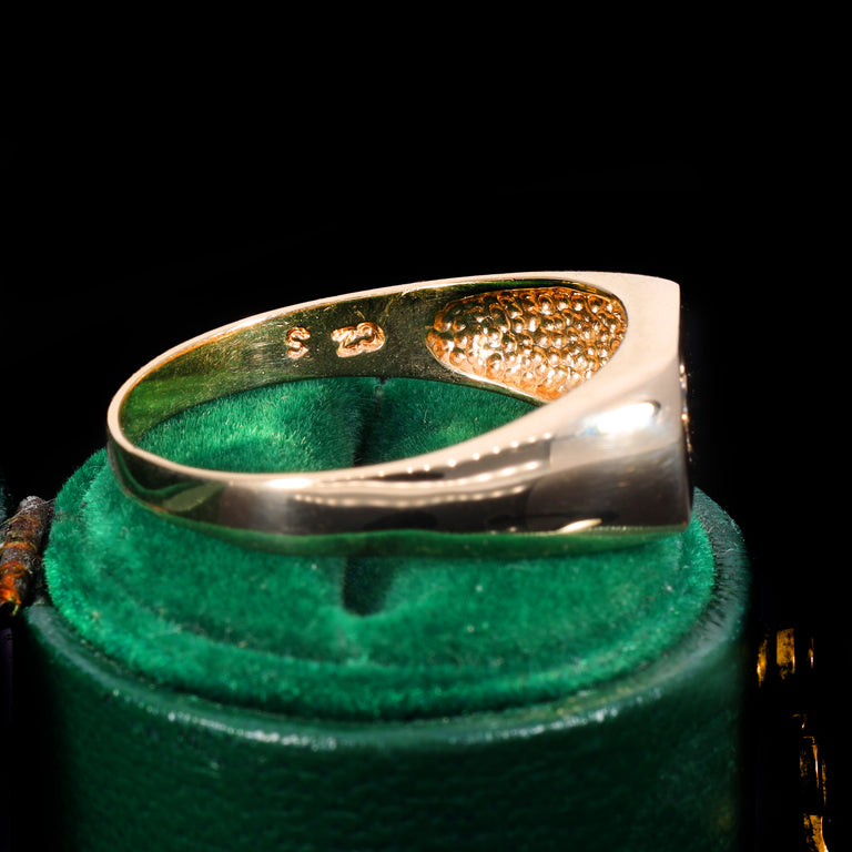 The Vintage Cubic Zirconia 9ct Gold Slim Signet Ring