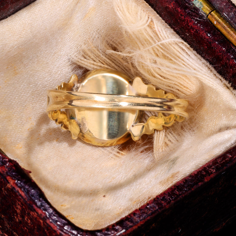 The Vintage Garnet Georgian Style Engraved Ring