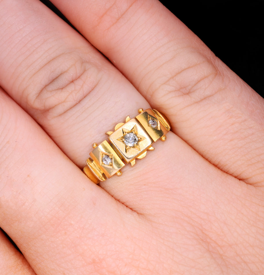 The Antique Three Star Set Diamond Ring