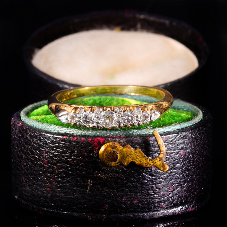 The Antique Victorian 5 Diamond Scroll Ring