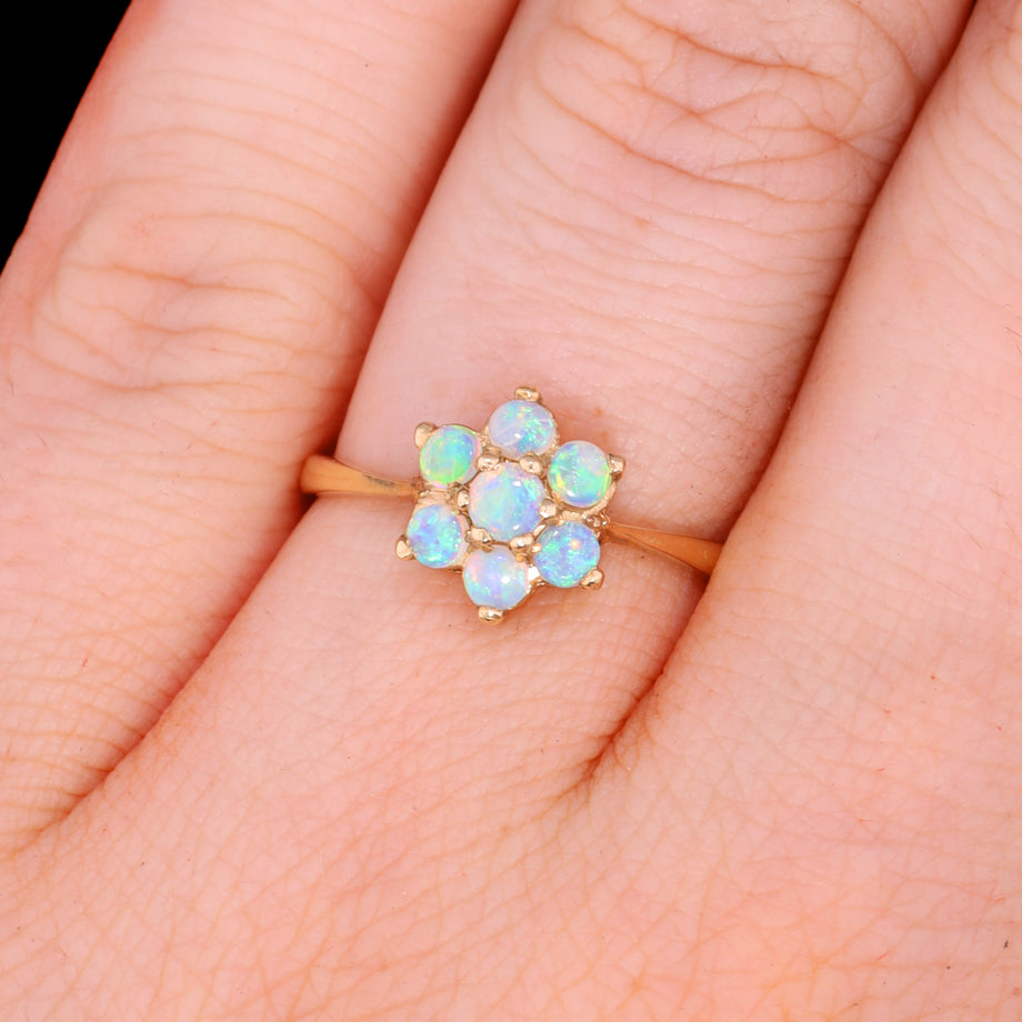 The Vintage Seven Opal Floral Cluster Ring