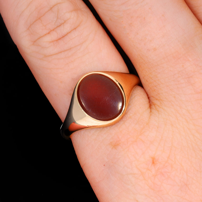 The Vintage 1952 Carnelian Chunky Signet Ring