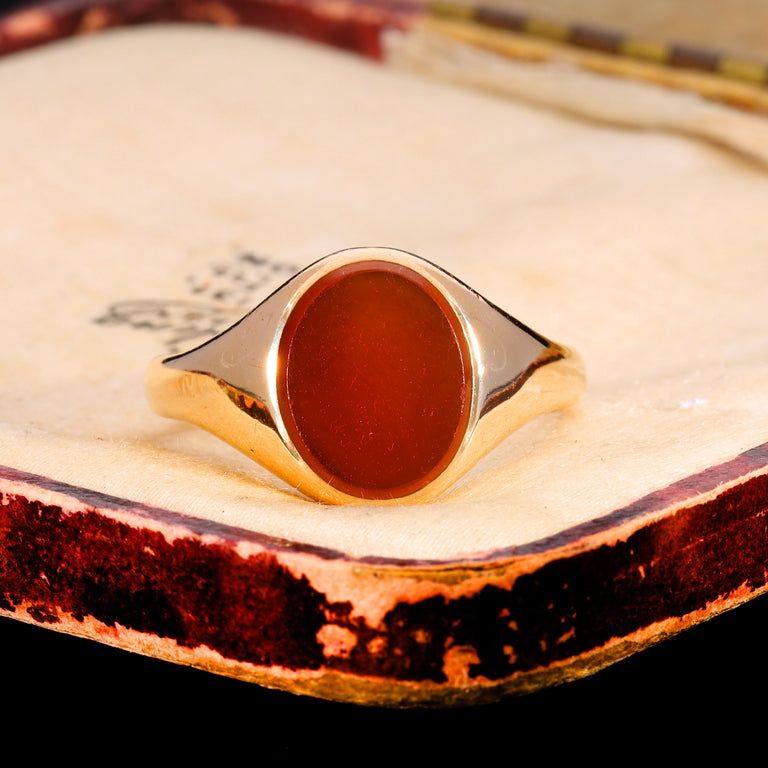 The Vintage 1952 Carnelian Chunky Signet Ring