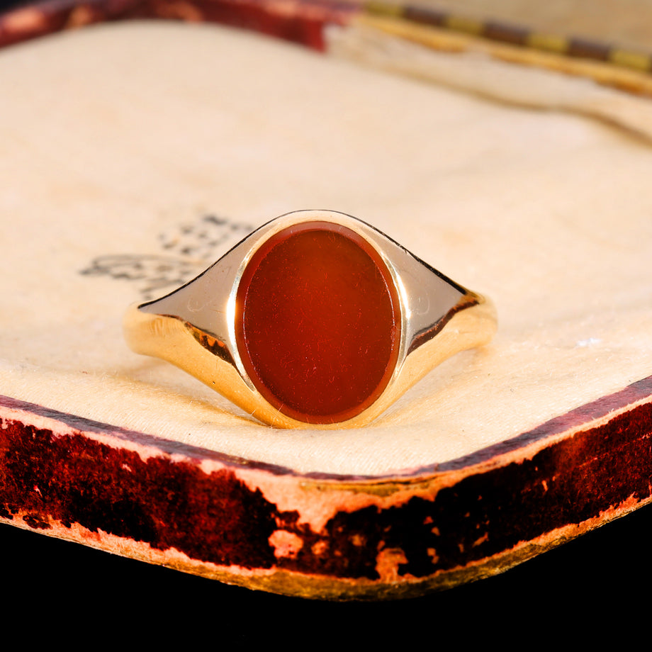 The Vintage 1952 Carnelian Chunky Signet Ring