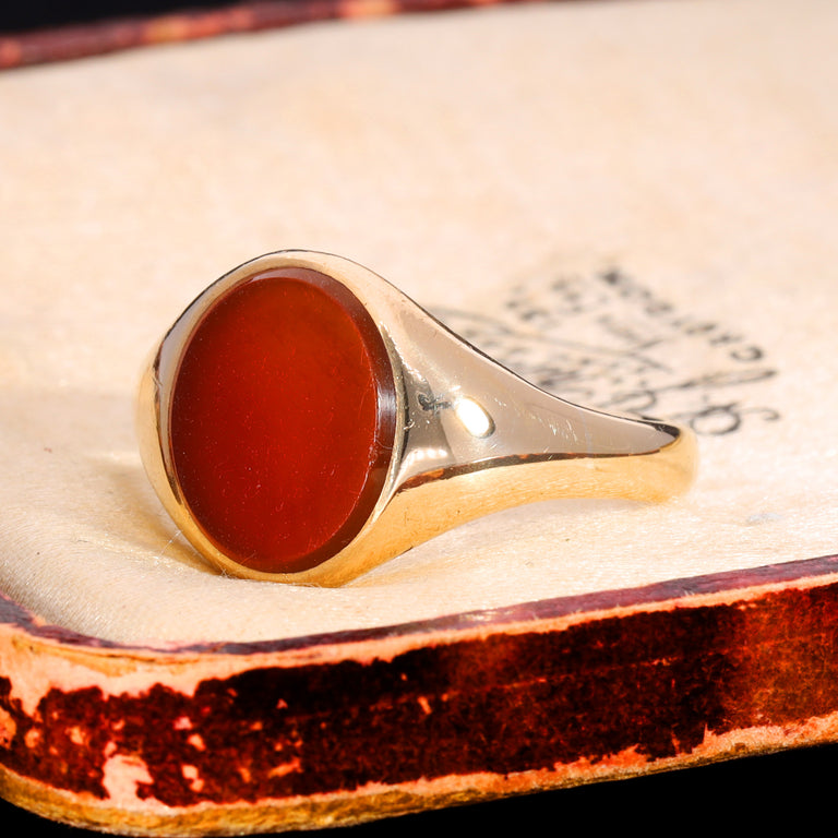 The Vintage 1952 Carnelian Chunky Signet Ring