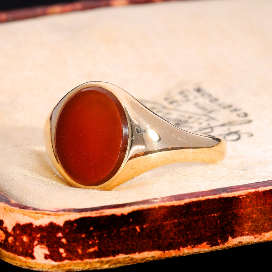 The Vintage 1952 Carnelian Chunky Signet Ring