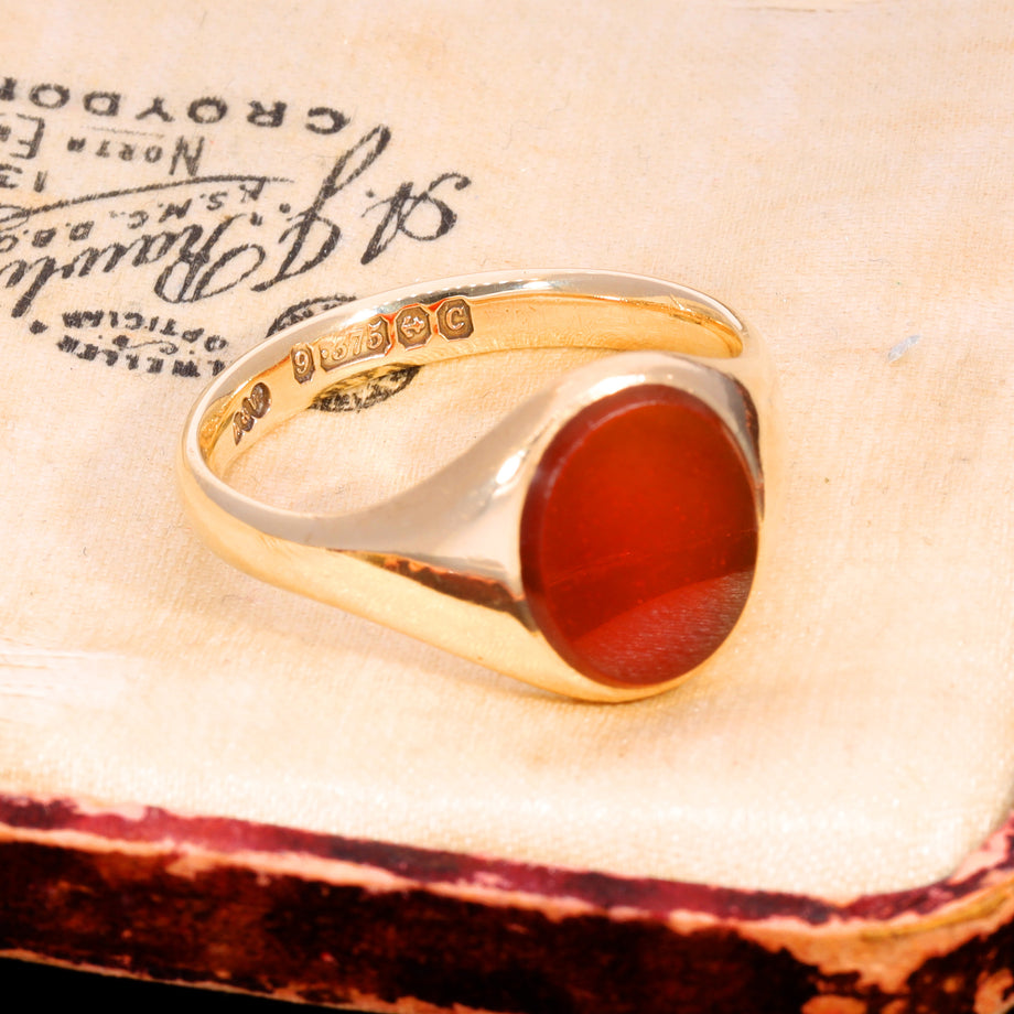 The Vintage 1952 Carnelian Chunky Signet Ring